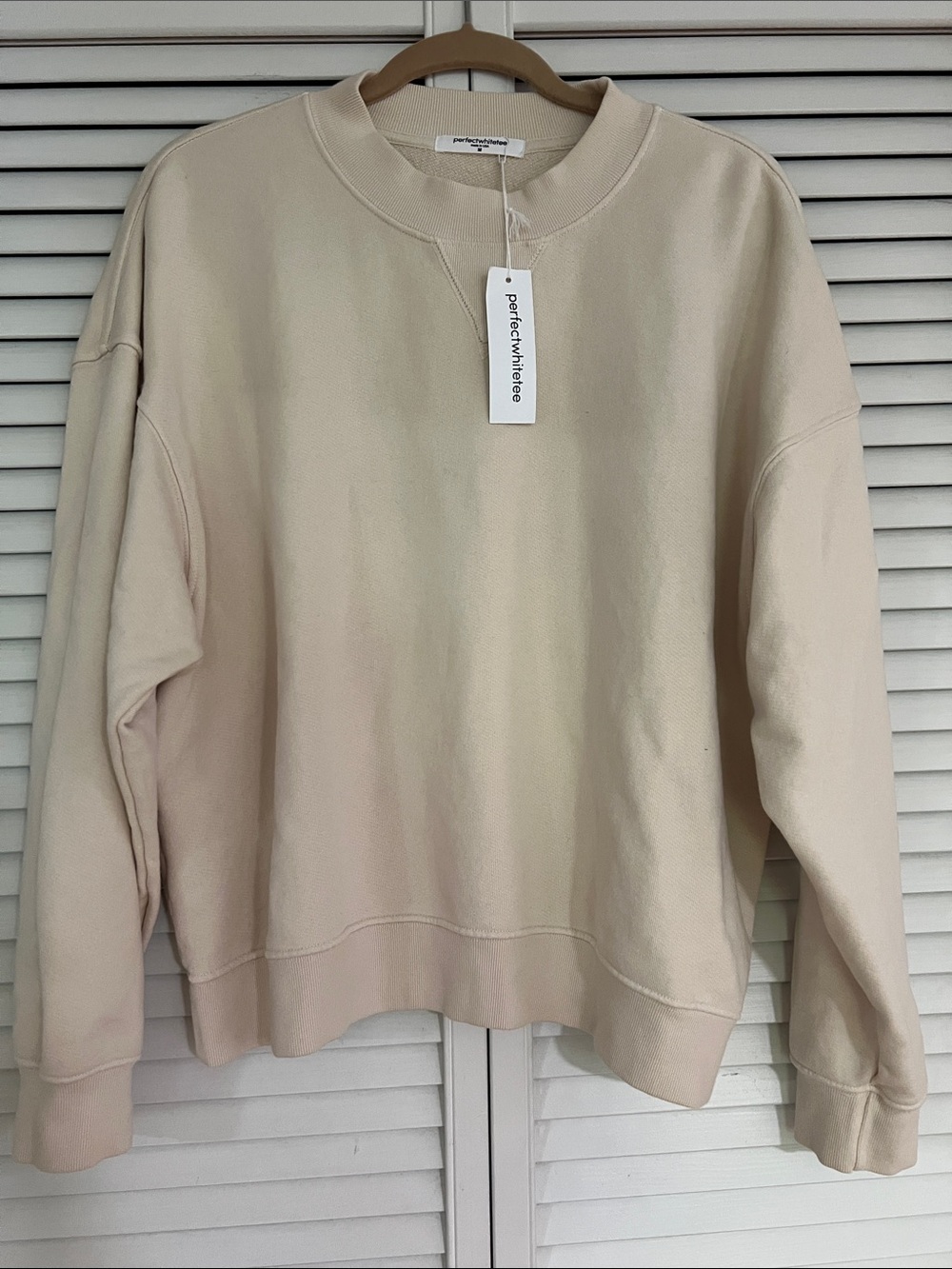 NWT Perfectwhitetee Sugar Blake French Terry Oversized Crew Medium - Picture 3 of 10
